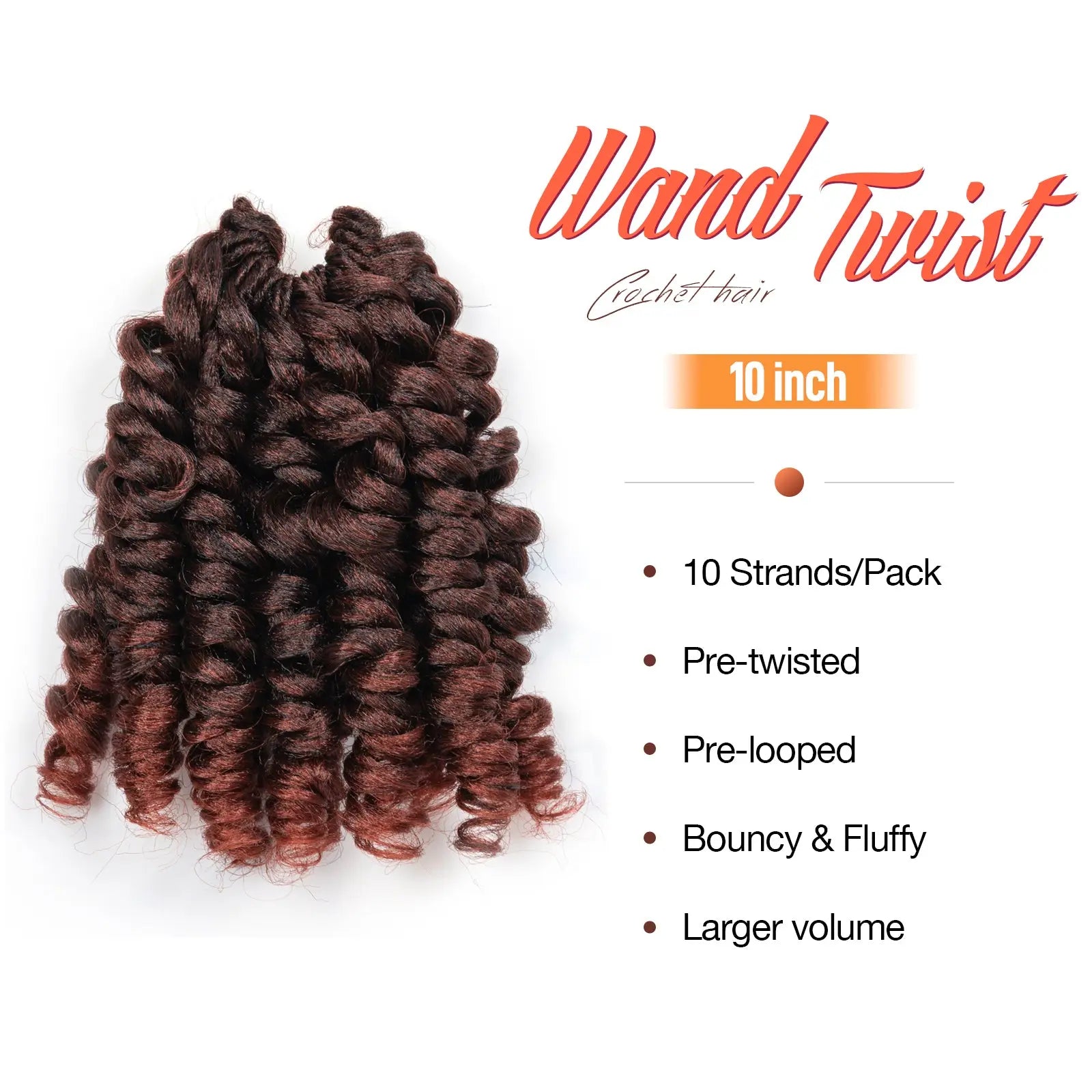 Clearance | Toyotress Wand Twist Crochet Hair | 10-12 Inch Natural Black Pre-twisted Jamaican Bounce Wand Twist Crochet Braids Synthetic Braiding Hair Extensions Toyotress